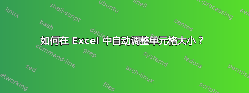 如何在 Excel 中自动调整单元格大小？