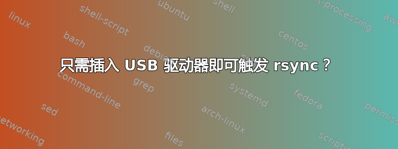 只需插入 USB 驱动器即可触发 rsync？