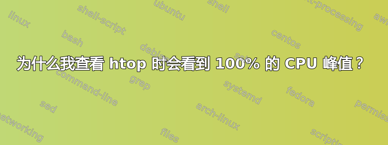 为什么我查看 htop 时会看到 100% 的 CPU 峰值？