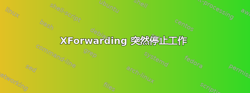 XForwarding 突然停止工作