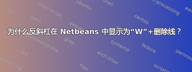 为什么反斜杠在 Netbeans 中显示为“W”+删除线？