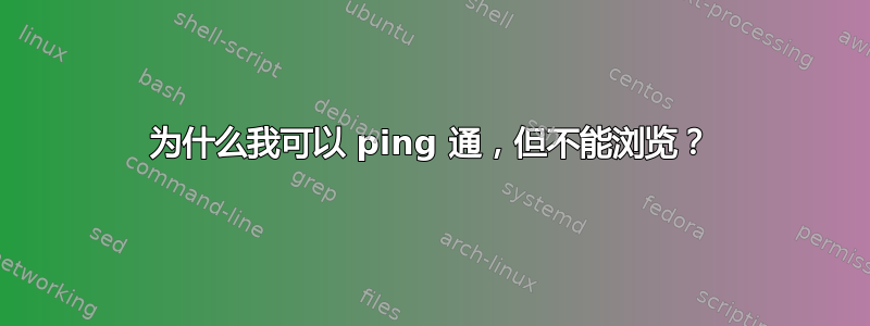 为什么我可以 ping 通，但不能浏览？