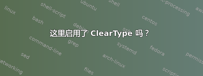 这里启用了 ClearType 吗？