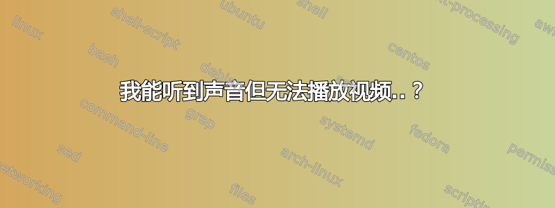 我能听到声音但无法播放视频..？