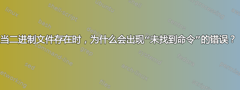 当二进制文件存在时，为什么会出现“未找到命令”的错误？