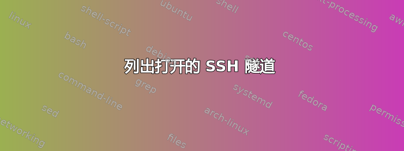 列出打开的 SSH 隧道