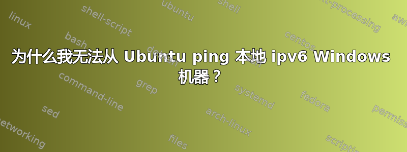 为什么我无法从 Ubuntu ping 本地 ipv6 Windows 机器？