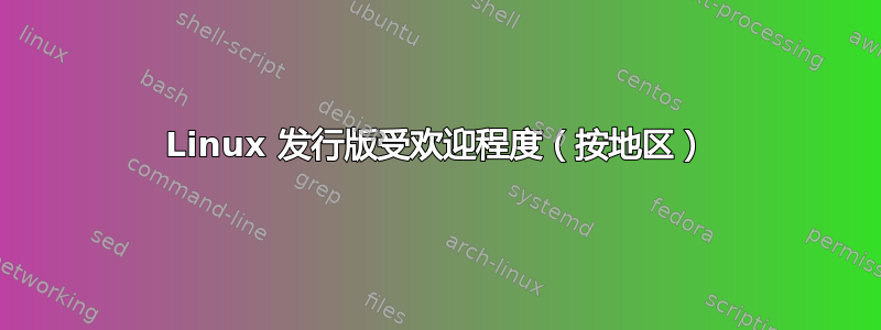 Linux 发行版受欢迎程度（按地区）