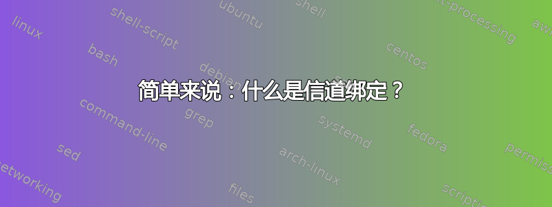 简单来说：什么是信道绑定？