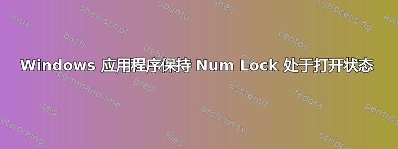 Windows 应用程序保持 Num Lock 处于打开状态