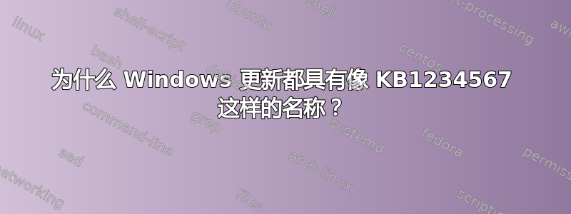 为什么 Windows 更新都具有像 KB1234567 这样的名称？