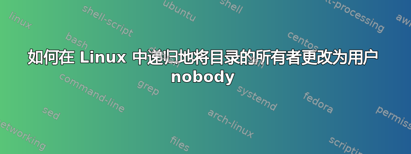 如何在 Linux 中递归地将目录的所有者更改为用户 nobody