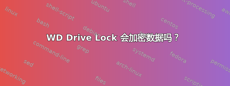 WD Drive Lock 会加密数据吗？