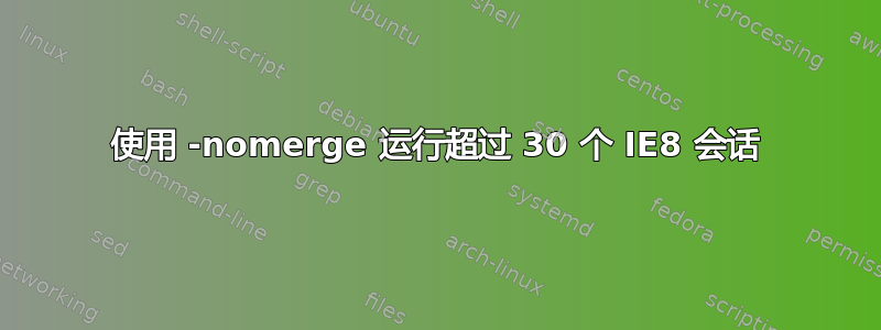 使用 -nomerge 运行超过 30 个 IE8 会话