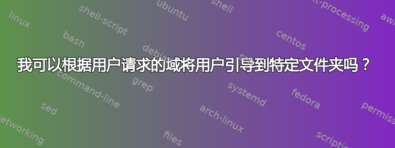 我可以根据用户请求的域将用户引导到特定文件夹吗？