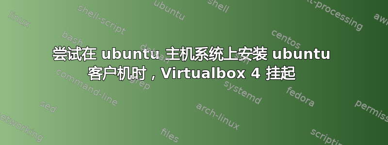 尝试在 ubuntu 主机系统上安装 ubuntu 客户机时，Virtualbox 4 挂起