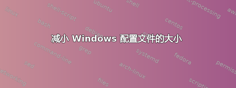 减小 Windows 配置文件的大小