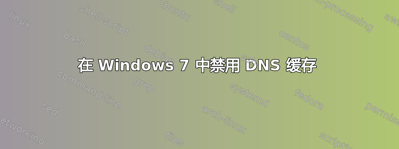 在 Windows 7 中禁用 DNS 缓存