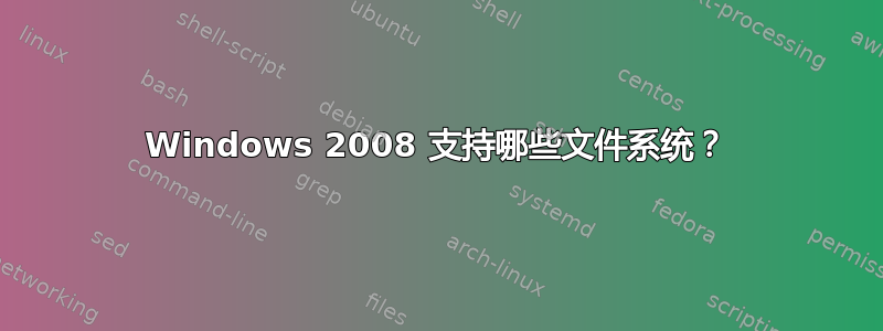 Windows 2008 支持哪些文件系统？