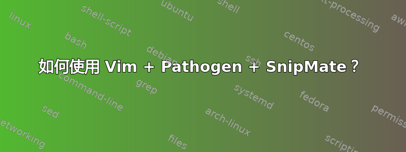 如何使用 Vim + Pathogen + SnipMate？