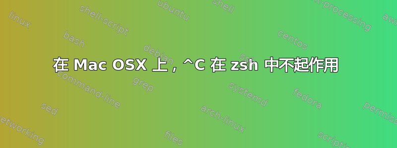 在 Mac OSX 上，^C 在 zsh 中不起作用