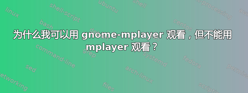 为什么我可以用 gnome-mplayer 观看，但不能用 mplayer 观看？