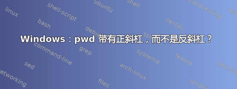 Windows：pwd 带有正斜杠，而不是反斜杠？