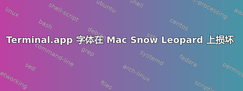 Terminal.app 字体在 Mac Snow Leopard 上损坏