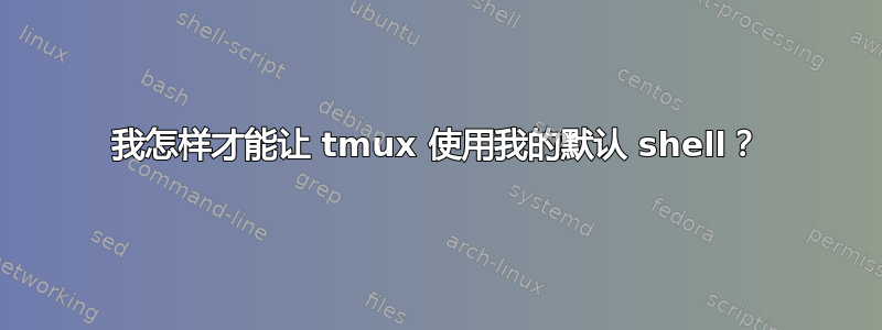 我怎样才能让 tmux 使用我的默认 shell？