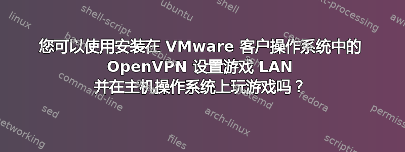 您可以使用安装在 VMware 客户操作系统中的 OpenVPN 设置游戏 LAN 并在主机操作系统上玩游戏吗？