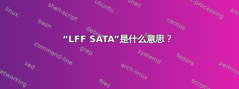 “LFF SATA”是什么意思？