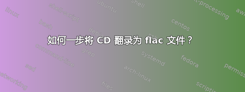 如何一步将 CD 翻录为 flac 文件？