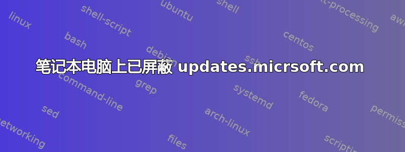 笔记本电脑上已屏蔽 updates.micrsoft.com