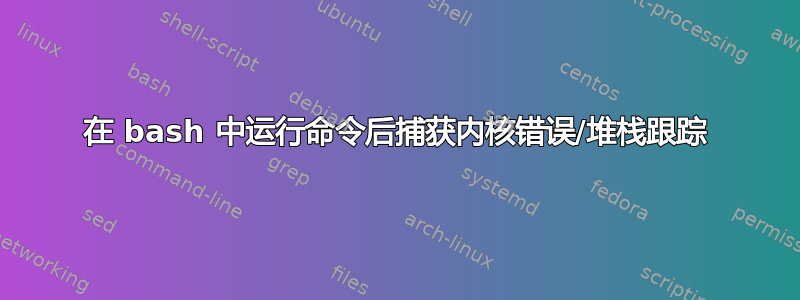 在 bash 中运行命令后捕获内核错误/堆栈跟踪