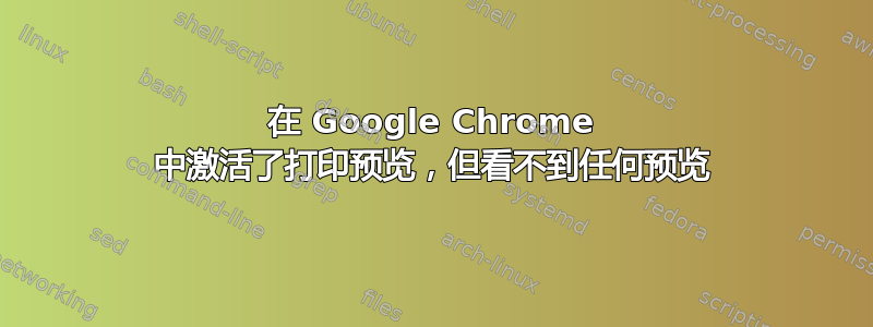 在 Google Chrome 中激活了打印预览，但看不到任何预览