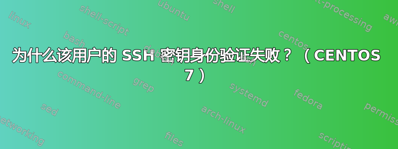 为什么该用户的 SSH 密钥身份验证失败？ （CENTOS 7）