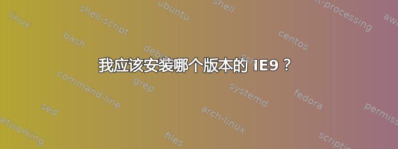 我应该安装哪个版本的 IE9？