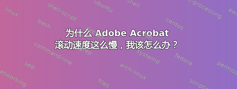 为什么 Adob​​e Acrobat 滚动速度这么慢，我该怎么办？