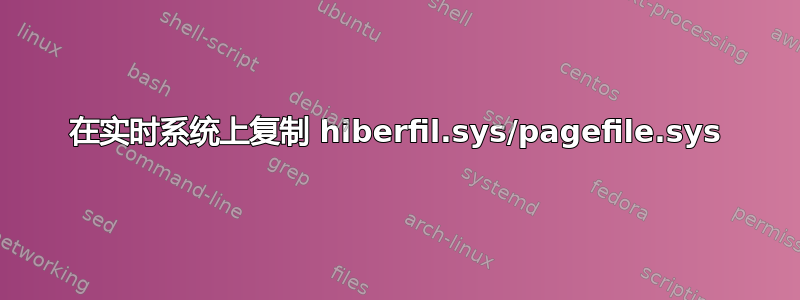 在实时系统上复制 hiberfil.sys/pagefile.sys