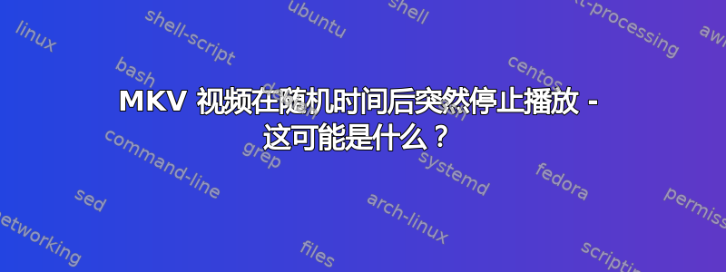 MKV 视频在随机时间后突然停止播放 - 这可能是什么？