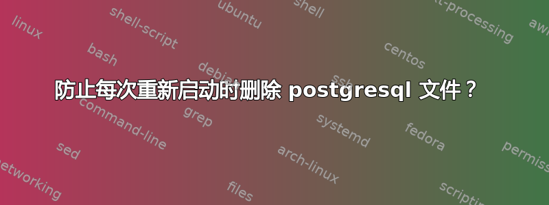 防止每次重新启动时删除 postgresql 文件？ 