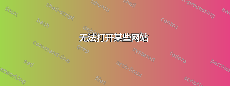 无法打开某些网站