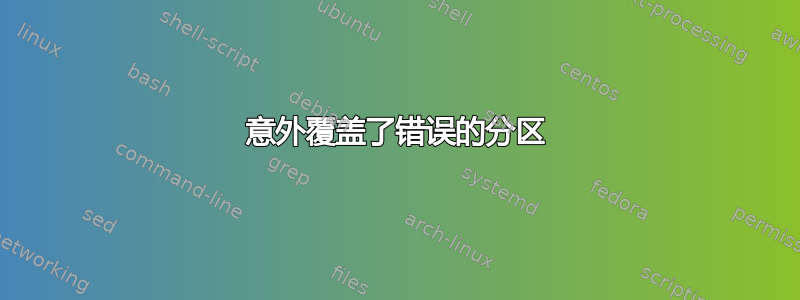 意外覆盖了错误的分区