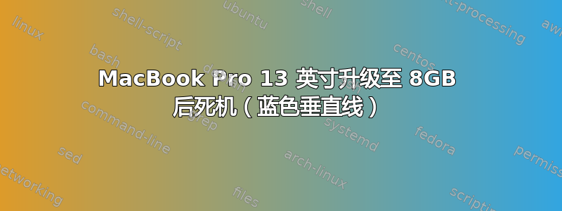 MacBook Pro 13 英寸升级至 8GB 后死机（蓝色垂直线）