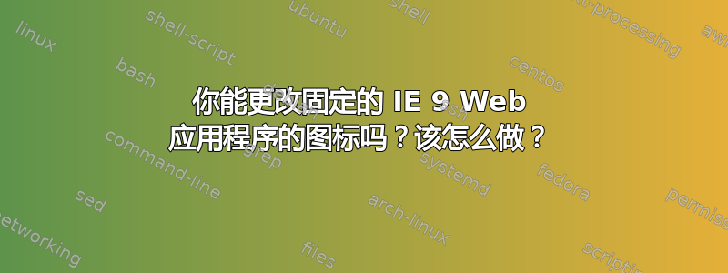 你能更改固定的 IE 9 Web 应用程序的图标吗？该怎么做？