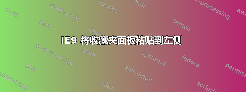 IE9 将收藏夹面板粘贴到左侧