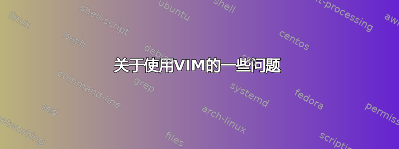 关于使用VIM的一些问题