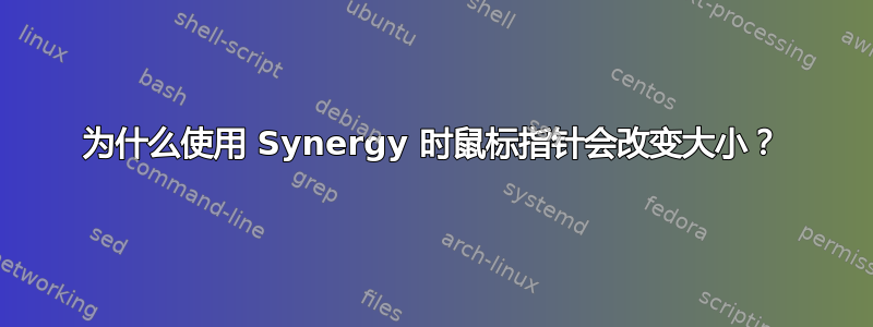 为什么使用 Synergy 时鼠标指针会改变大小？