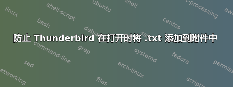 防止 Thunderbird 在打开时将 .txt 添加到附件中