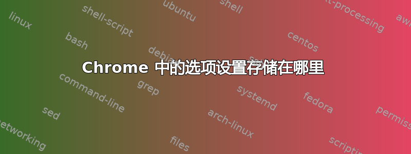 Chrome 中的选项设置存储在哪里